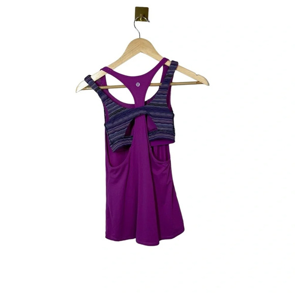 Lululemon All Sport Support Tank/Bra Combo in Ultra Violet Size 2 - Picture 12 of 13